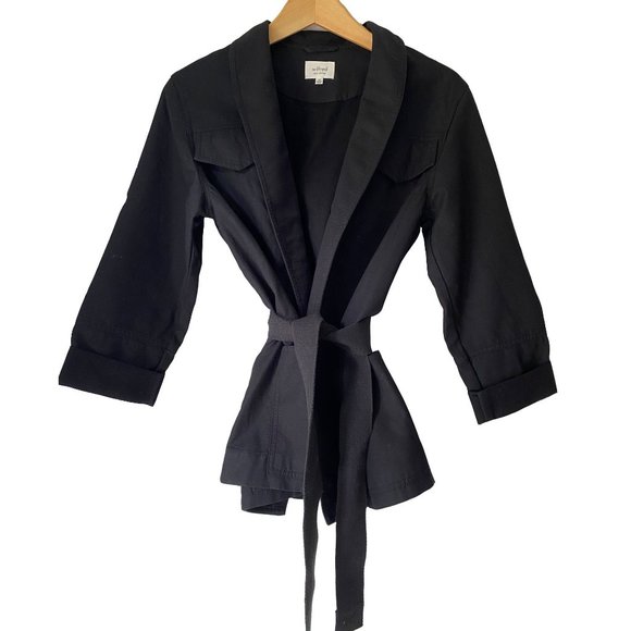 ARITZIA WILFRED BLACK UTILITY BELTED JACKET - Picture 1 of 7
